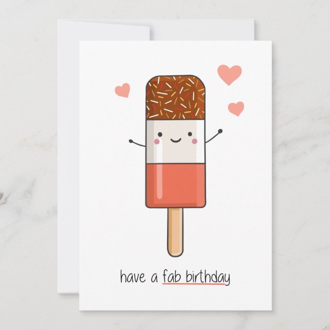 Tarjeta de cumpleaños feliz - Fab (Anverso)