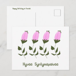 Tarjeta de cumpleaños feliz finlandesa