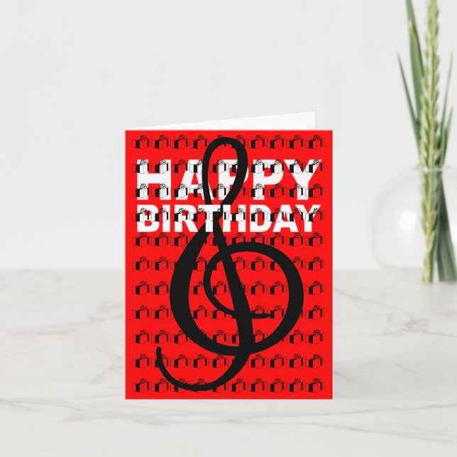 Tarjeta de cumpleaños feliz G Clef Gift Box (Anverso)