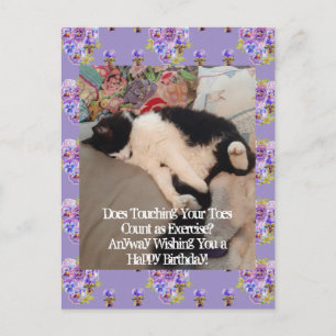Tarjeta de cumpleaños feliz gato esmoquin tocando 