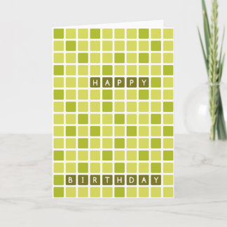 Tarjeta de cumpleaños feliz geométrica de Green Sq