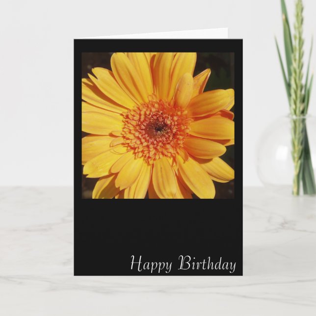 Tarjeta de cumpleaños feliz Gerbera (Anverso)