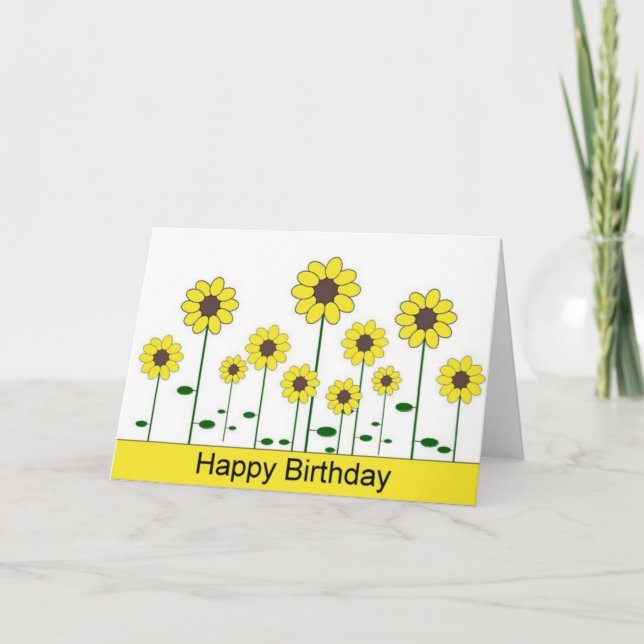 Tarjeta de cumpleaños feliz (girasol) (Anverso)