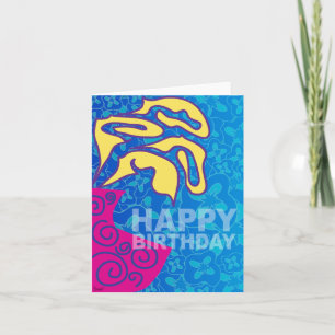 Tarjeta de cumpleaños feliz hoja amarilla hoja ros
