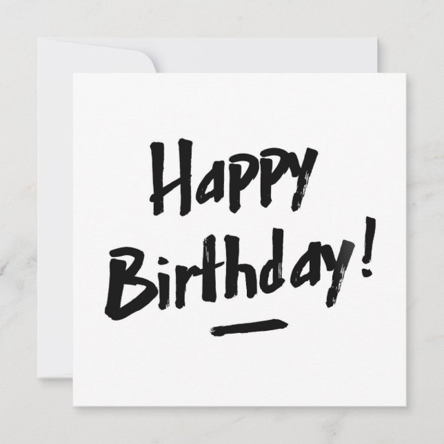 Tarjeta de cumpleaños feliz - Hombres - Monocromo (Anverso)