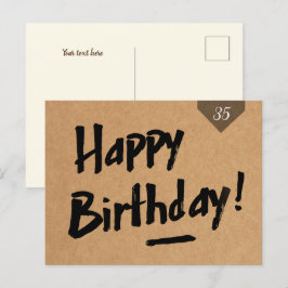 Tarjeta de cumpleaños feliz - Hombres - papel kraf