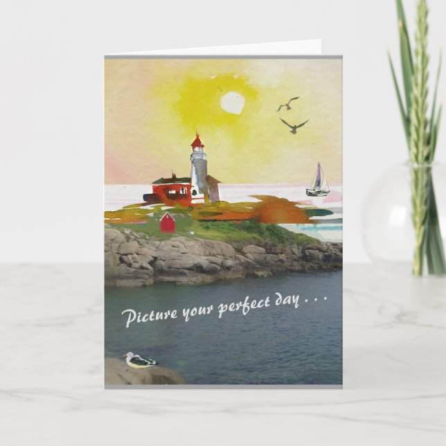 Tarjeta de cumpleaños feliz, imagina tu día perfec (Anverso)