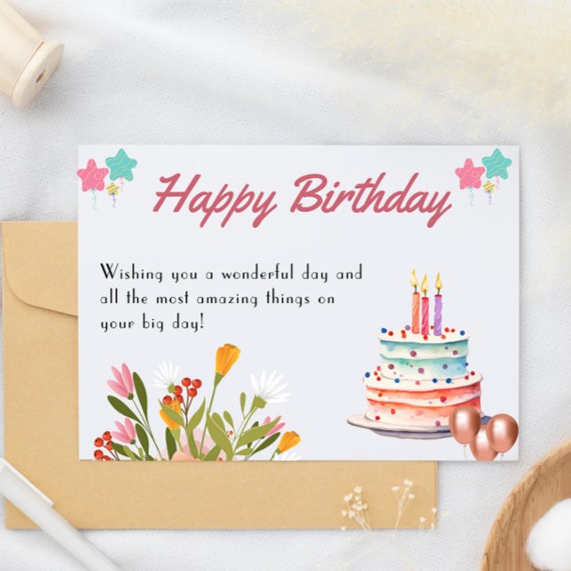 Tarjeta de cumpleaños feliz imprimible (Printable Happy Birthday Card)
