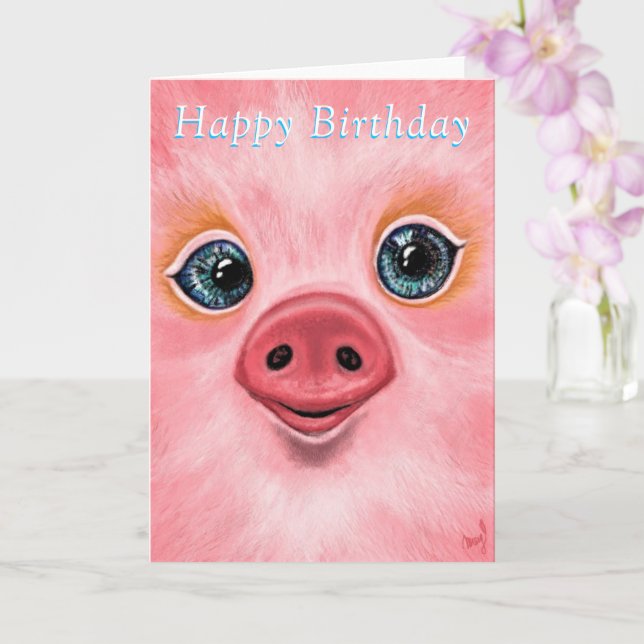 Tarjeta de cumpleaños feliz Lechón (Orquídea)