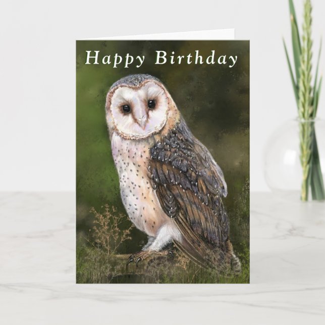 Tarjeta de cumpleaños feliz Lechuza Oeste (Anverso)
