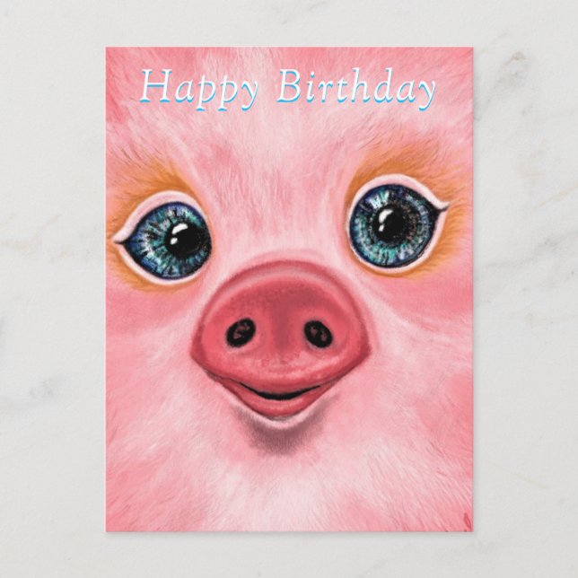 Tarjeta de cumpleaños feliz - Little Baby Piglet (Anverso)