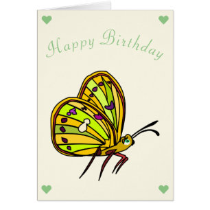 Tarjeta de cumpleaños feliz mariposa pequeña