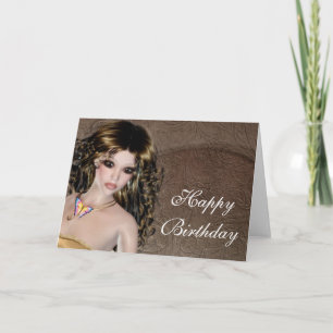 Tarjeta de cumpleaños feliz - Mujer de la Fantasía