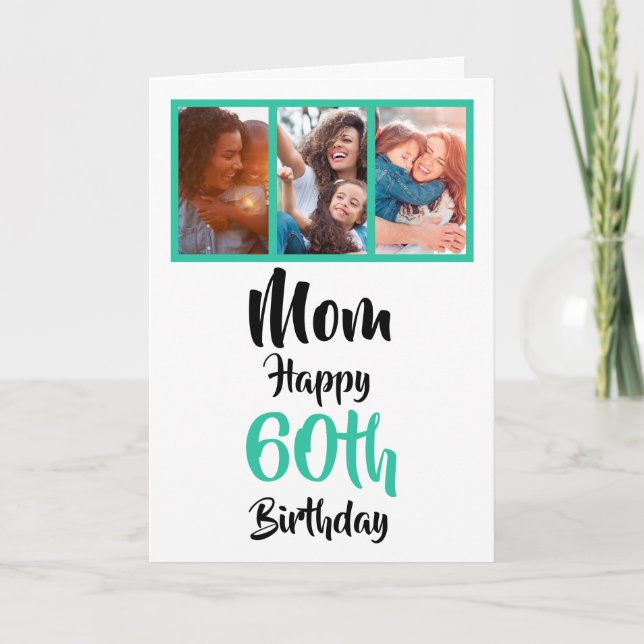 Tarjeta de cumpleaños feliz número 60 para Mamá co (Anverso)