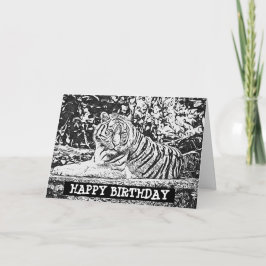 Tarjeta de cumpleaños feliz para adultos del tigre
