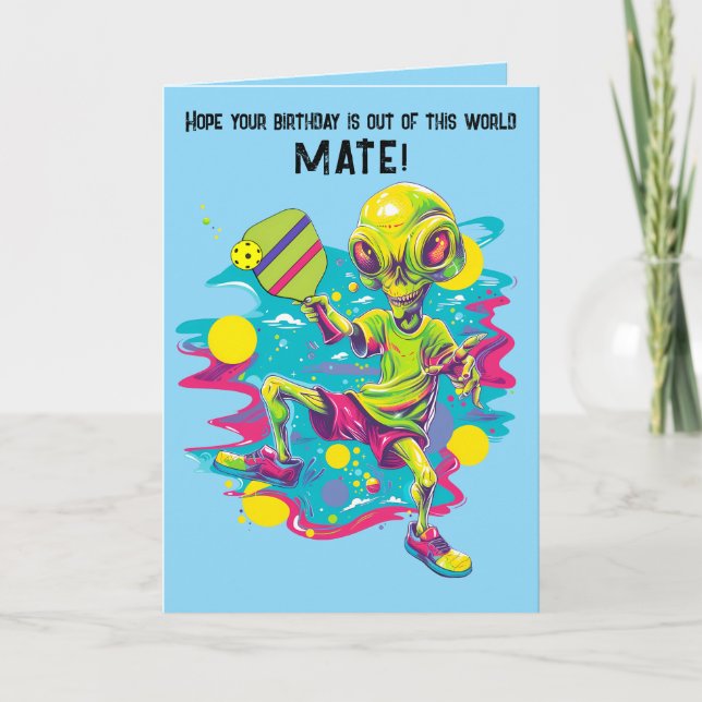 Tarjeta de cumpleaños feliz para alienígenas de la (Anverso)