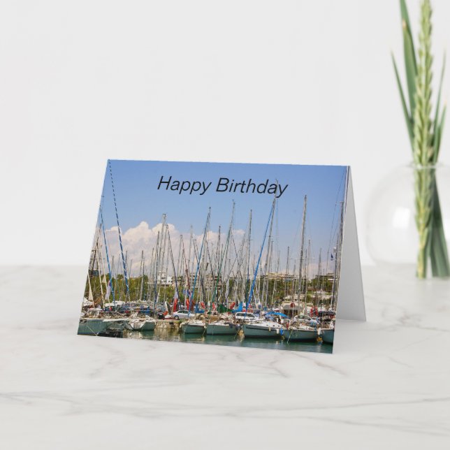 Tarjeta de cumpleaños feliz para barcos de vela (Anverso)