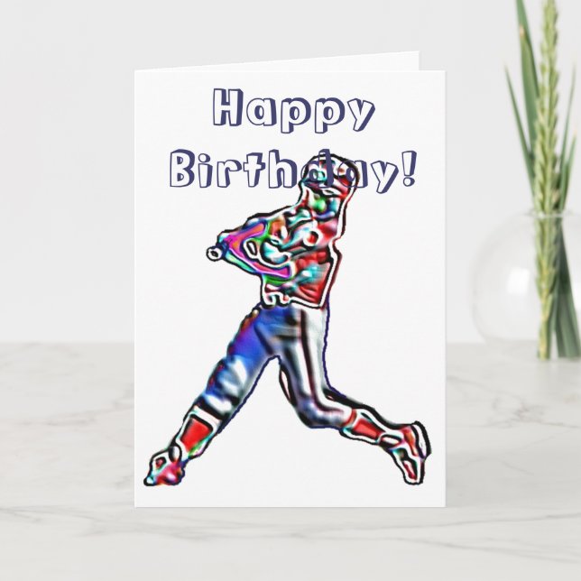 Tarjeta de cumpleaños feliz para beisbolistas (Anverso)