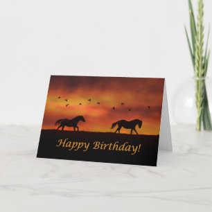 Tarjeta de cumpleaños feliz para caballos