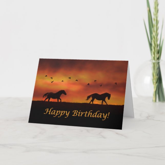 Tarjeta de cumpleaños feliz para caballos (Anverso)