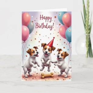 Tarjeta de Cumpleaños Feliz para Cachorros