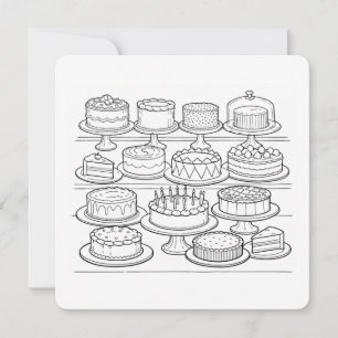 Tarjeta de cumpleaños feliz para colorear