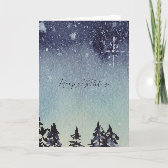 Tarjeta de cumpleaños feliz para él, cielo nocturn (Anverso)