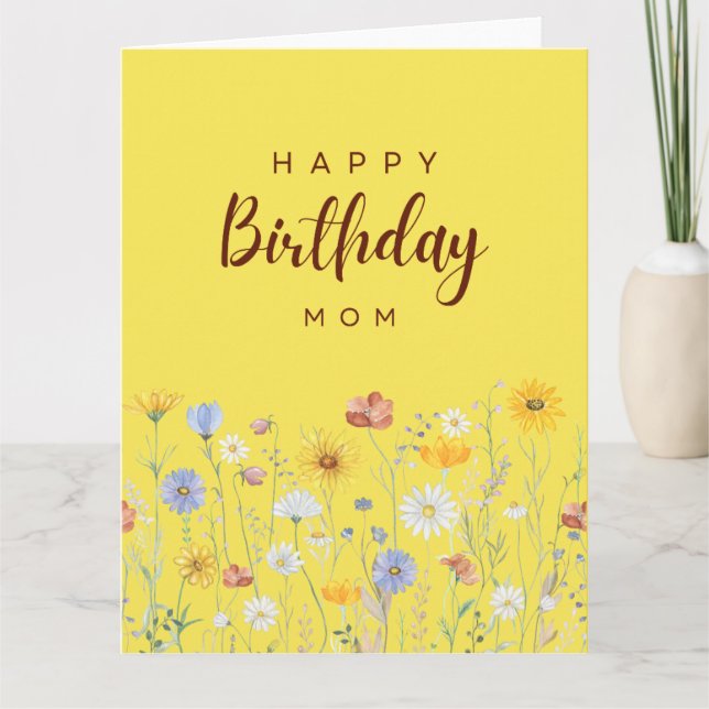Tarjeta de cumpleaños feliz para el día de la mamá (Anverso)