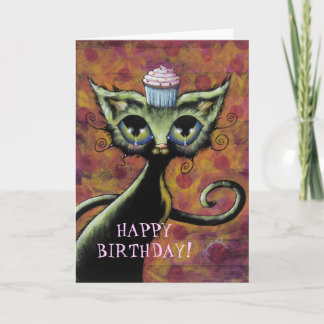 Tarjeta de cumpleaños feliz para el gato