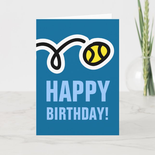 Tarjeta de cumpleaños feliz para el jugador de ten (Anverso)