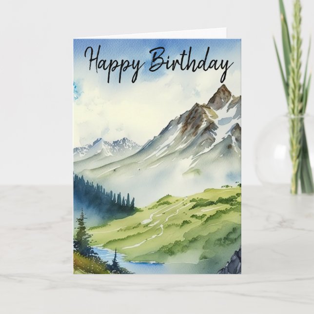 Tarjeta De Cumpleaños Feliz Para Él, Montañas Acuá (Anverso)