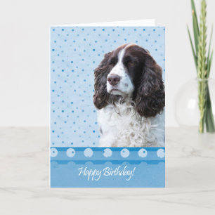 Tarjeta de cumpleaños feliz para el perro español