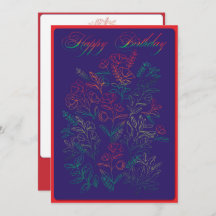 Tarjeta de cumpleaños feliz para flores silvestres