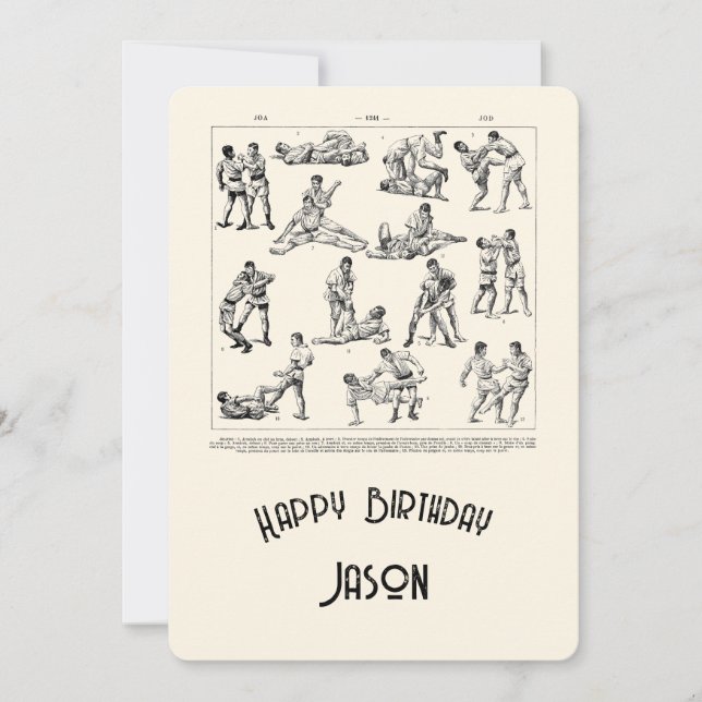 Tarjeta de cumpleaños feliz para hombres de artes  (Anverso)