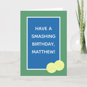 Tarjeta de cumpleaños feliz para jugadores de teni