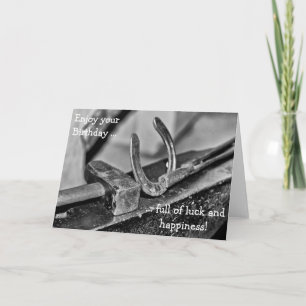 Tarjeta de cumpleaños feliz para la suerte y la fe
