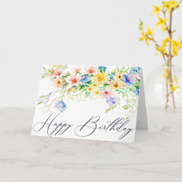 Tarjeta de cumpleaños feliz para las flores