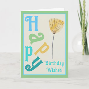 Tarjeta de cumpleaños feliz para las flores de col