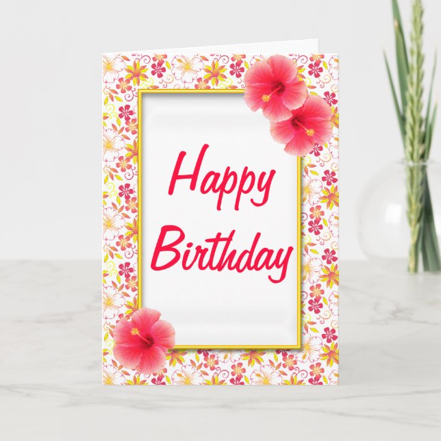 Tarjeta de cumpleaños feliz para las flores de ver (Anverso)