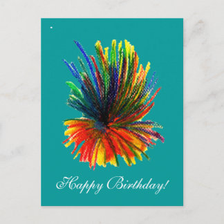 Tarjeta de cumpleaños feliz para las flores tropic