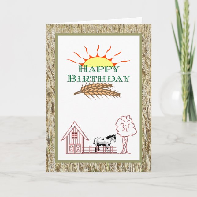 Tarjeta De Cumpleaños Feliz Para Los Agricultores  (Anverso)