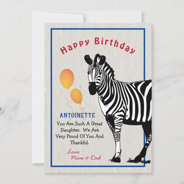 Tarjeta de cumpleaños feliz para los globos de ani (Anverso)