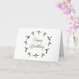 Tarjeta de cumpleaños feliz para los Hummingbirds
