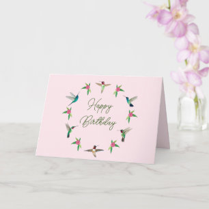 Tarjeta de cumpleaños feliz para los Hummingbirds