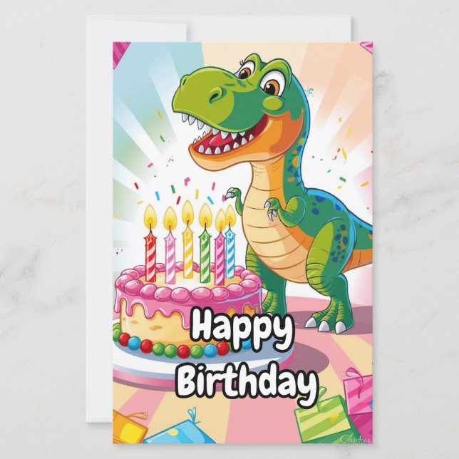 Tarjeta de cumpleaños feliz para los niños (Anverso)