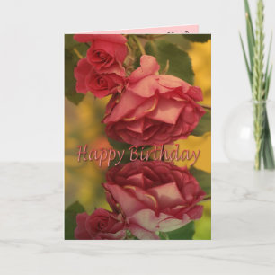 tarjeta de cumpleaños feliz para los rosas
