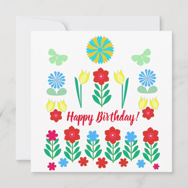 Tarjeta de cumpleaños feliz para los tulipanes y l (Anverso)