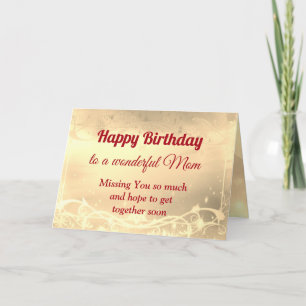 Tarjeta de cumpleaños feliz para mamá a distancia