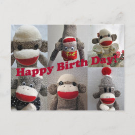 Tarjeta de cumpleaños feliz para monos de media lu