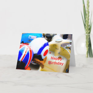 Tarjeta de cumpleaños feliz para motociclistas
